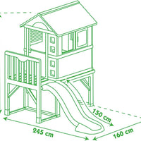 Smoby Kids Playhouse on Stilts with Slide | Strong and Durable Wendy House, Suitable for Outdoor and Garden Use