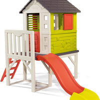 Smoby Kids Playhouse on Stilts with Slide | Strong and Durable Wendy House, Suitable for Outdoor and Garden Use