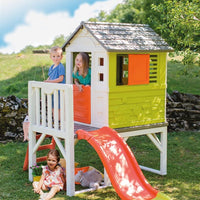 Smoby Kids Playhouse on Stilts with Slide | Strong and Durable Wendy House, Suitable for Outdoor and Garden Use