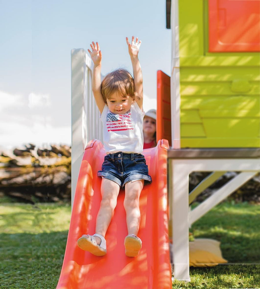 Smoby Kids Playhouse on Stilts with Slide | Strong and Durable Wendy House, Suitable for Outdoor and Garden Use