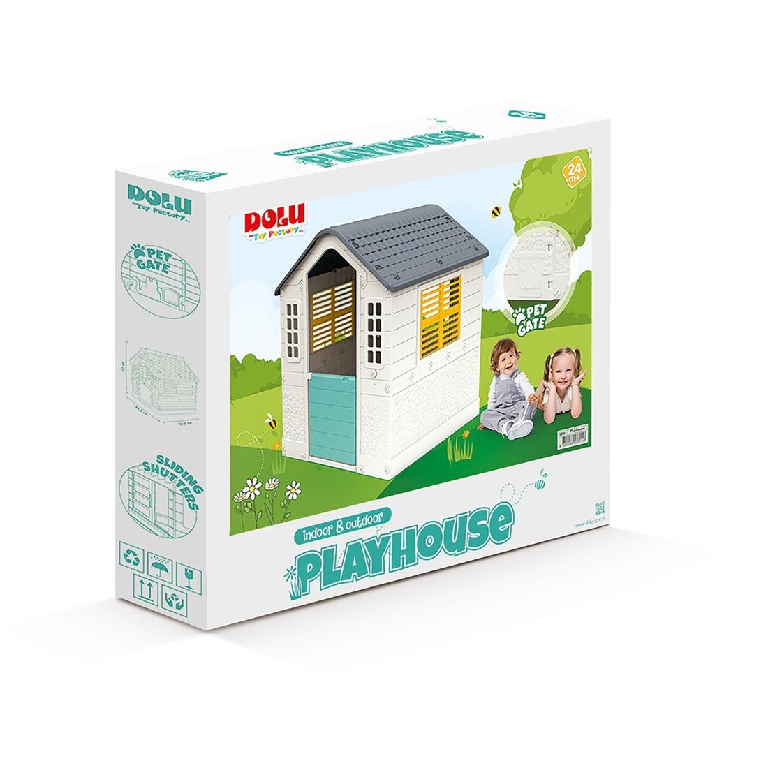 Dolu Kids Outdoor Playhouse – White